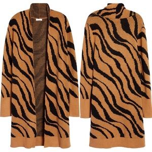 Nordstrom Leith Cozy Long Cardigan, Animal Print